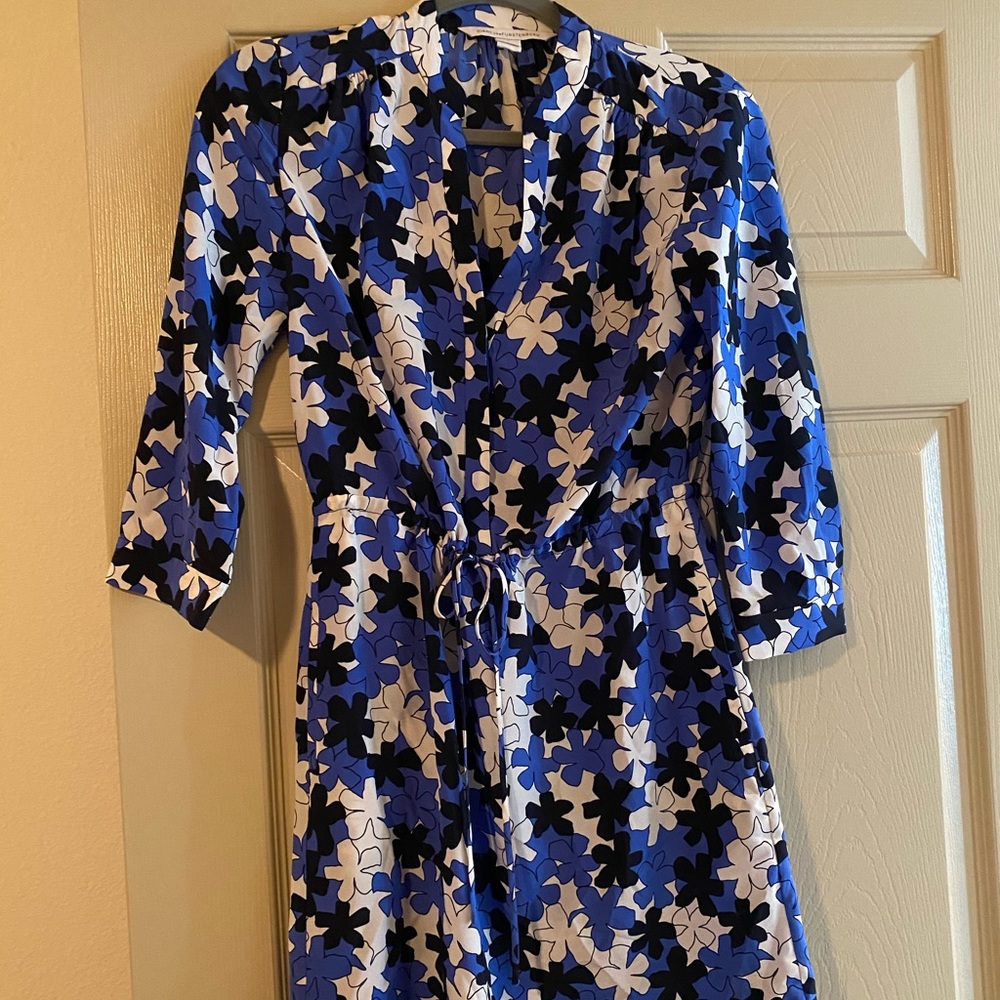 Printed work dress with pockets